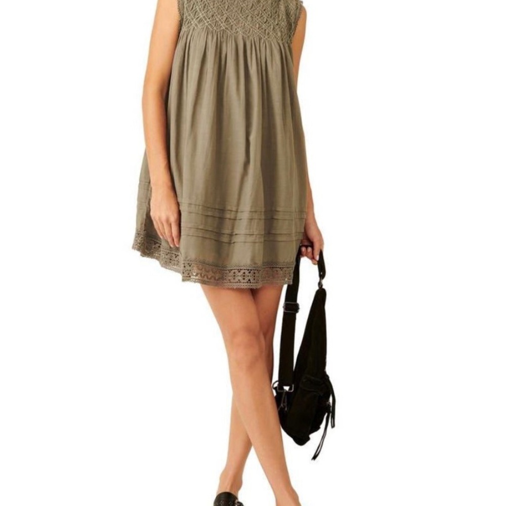 Free People Smocked Yoke Mini dress
